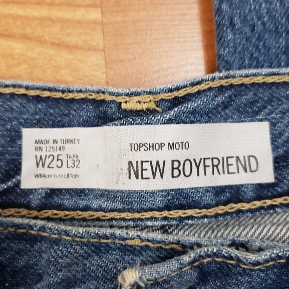 TopShop Moto New Boyfriend Jeans Denim Sz 25 Blue - Picture 7 of 10
